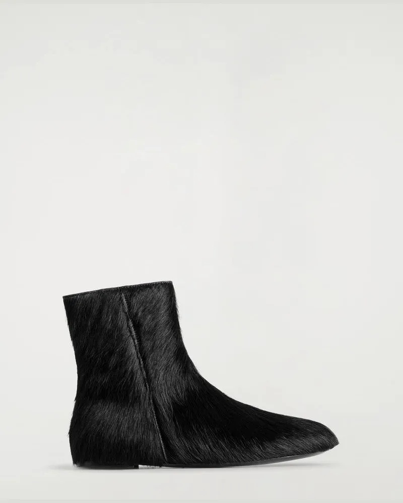 COS Sock Boots Aus Leder Mit Ponyhaar-Effekt Schwarz