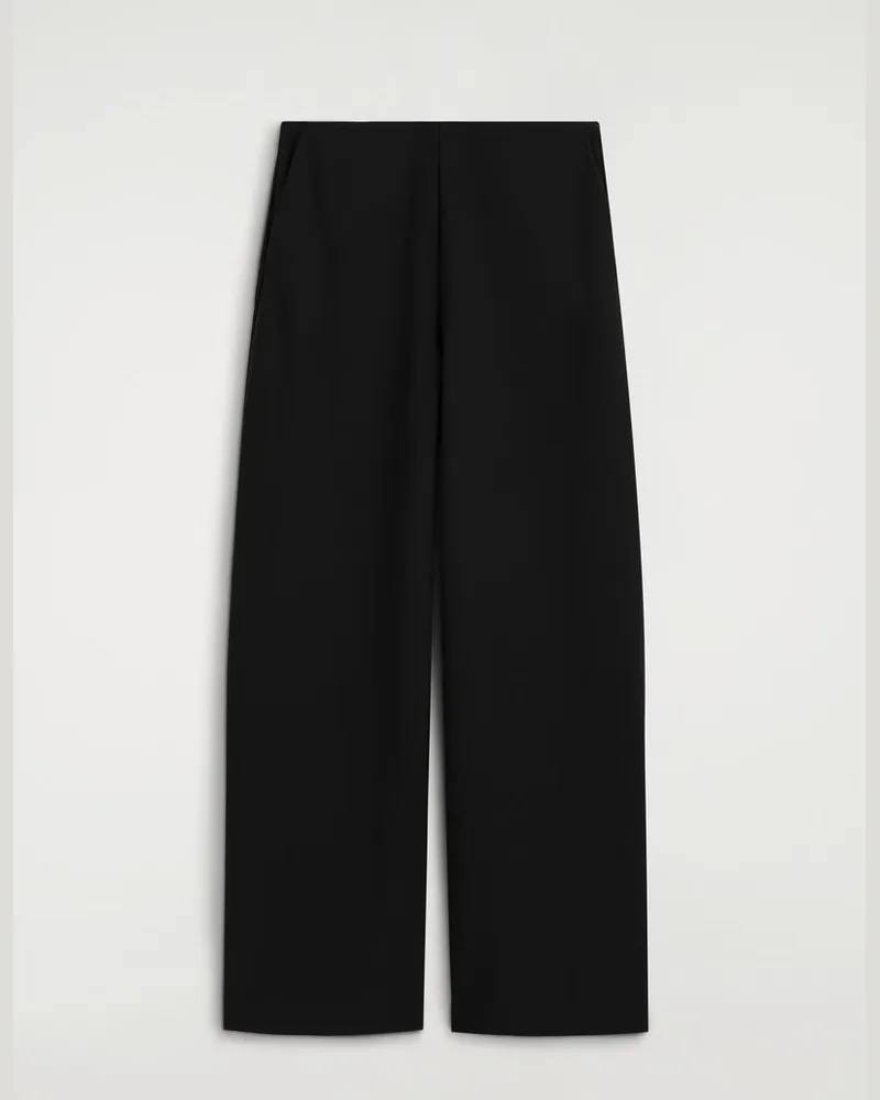 COS Hose Aus Crêpe-Jersey Mit Weitem Bein Schwarz