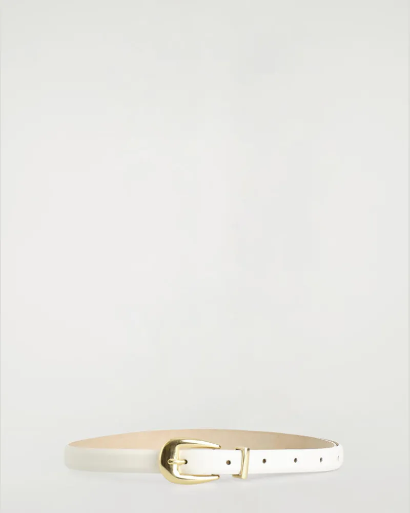 COS Sculpted-Buckle Leather Belt Weiß