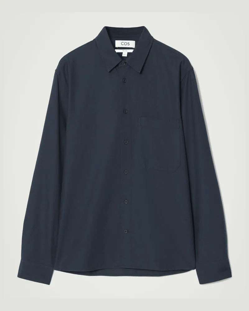COS Lockeres Hemd Aus Twill Blau