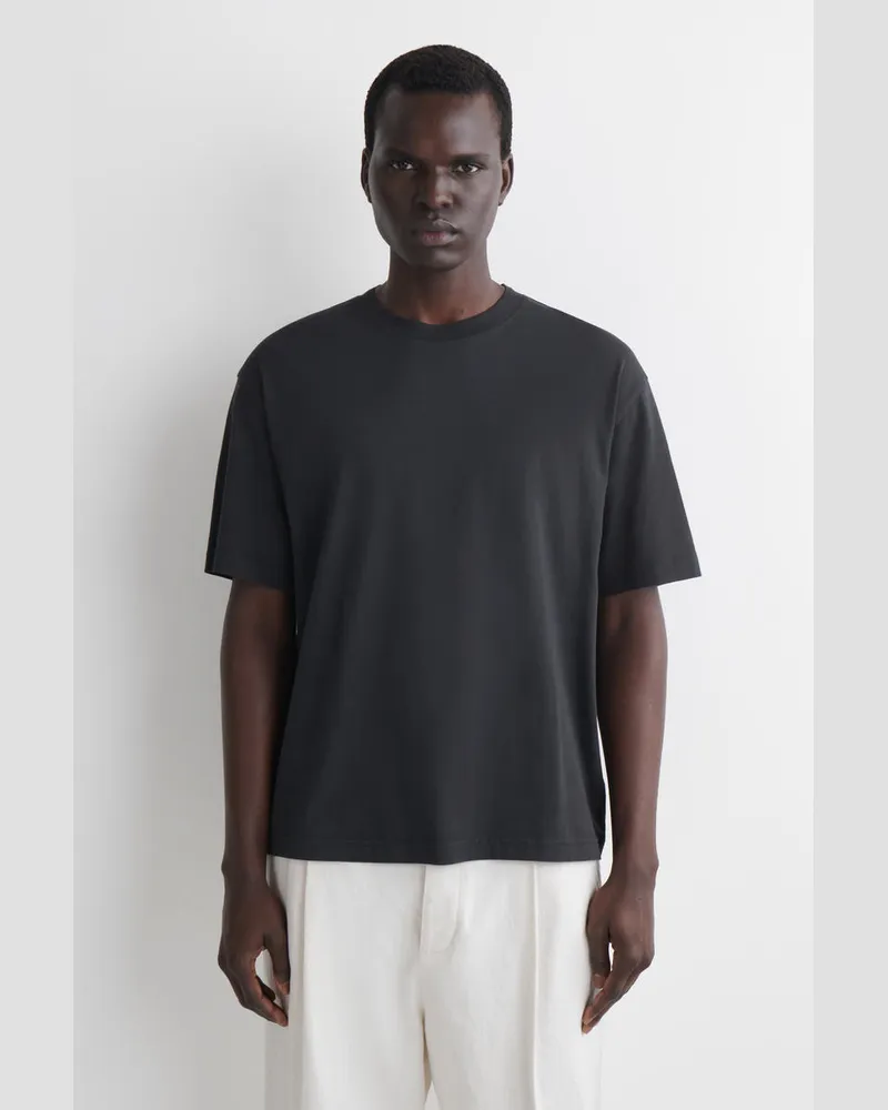 COS Lockeres Leichtes Baumwoll-T-Shirt Blau