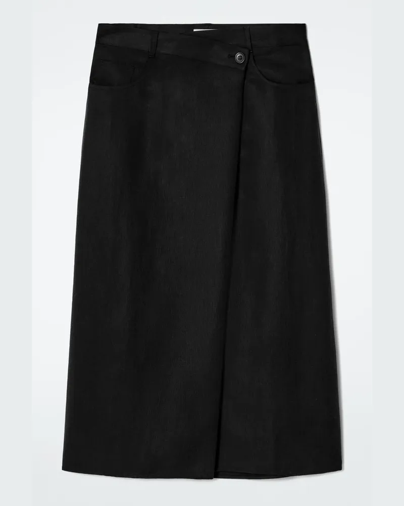 COS Asymmetrischer, Fliessender Midirock Schwarz
