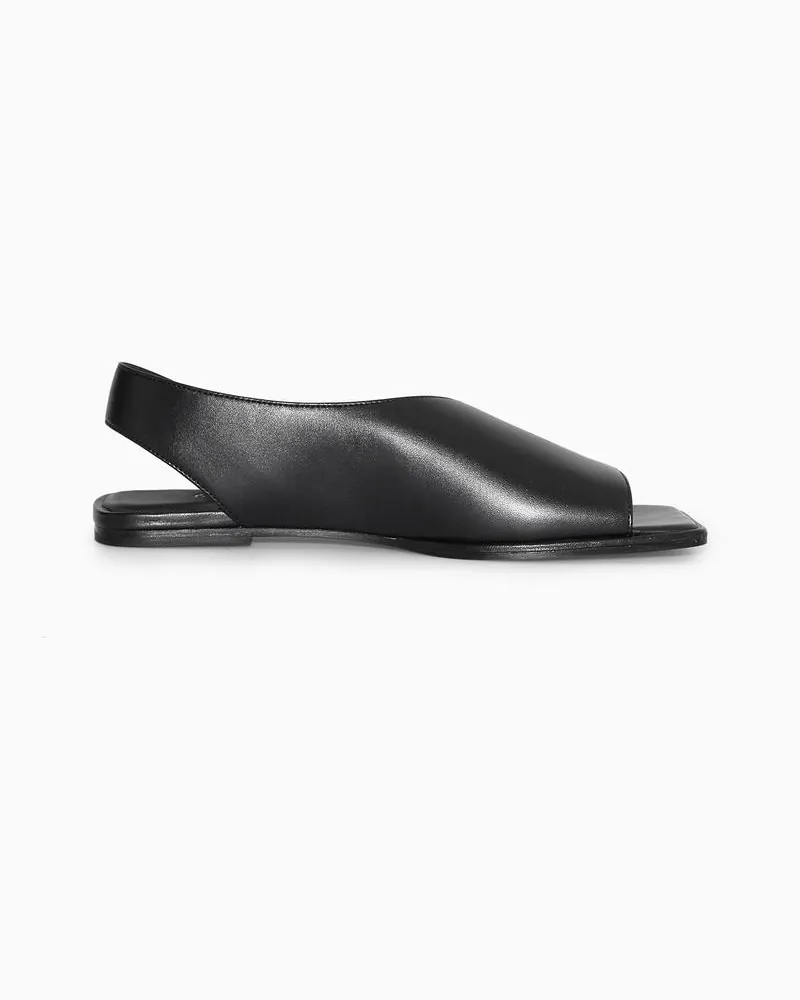 COS Slingback-Sandalen Aus Leder Schwarz