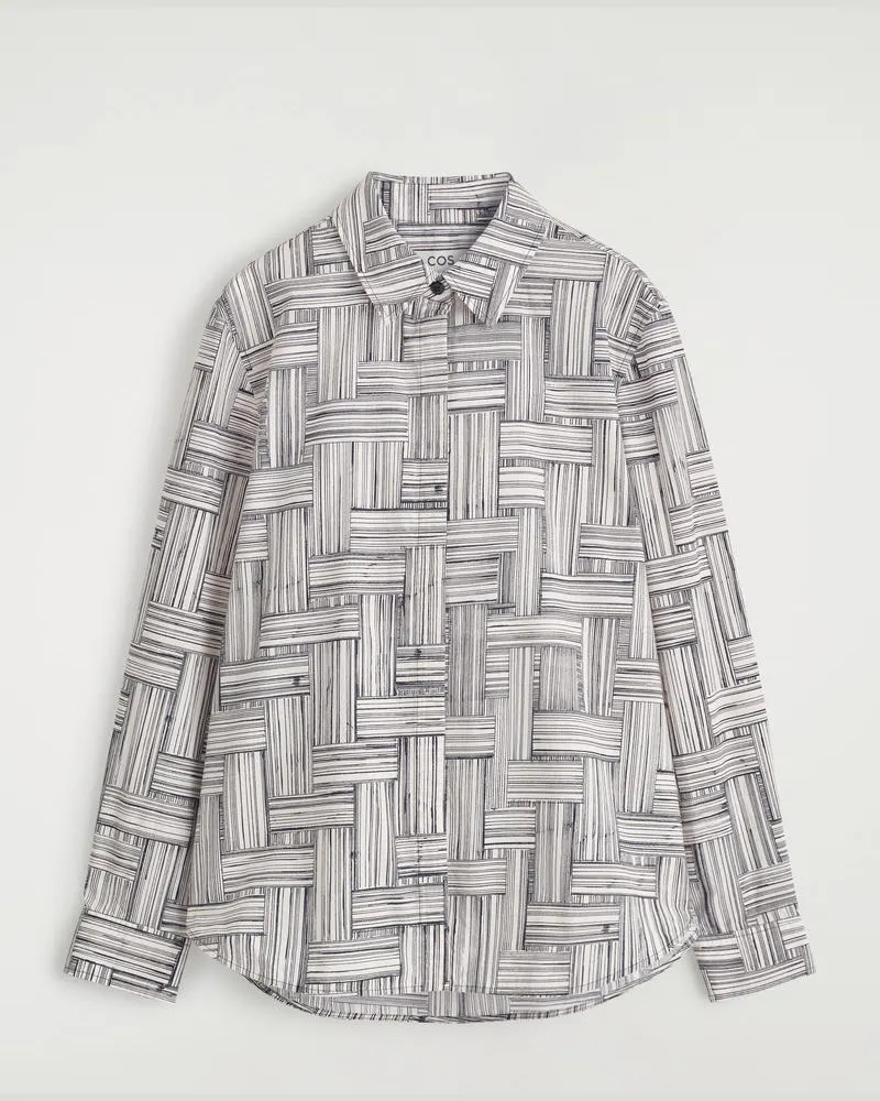 COS Print-Hemd Aus Baumwolle Beige