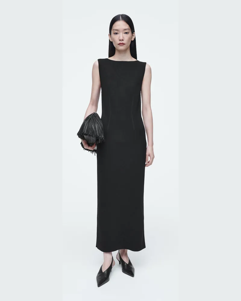 COS Maxikleid Mit Korsett-Details Schwarz