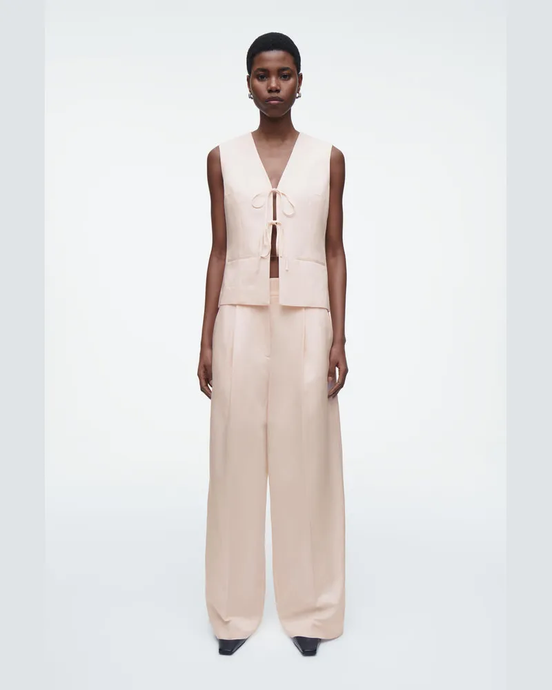 COS Lockere Hose Aus Leinen-Mix Mit Weitem Bein Rosa