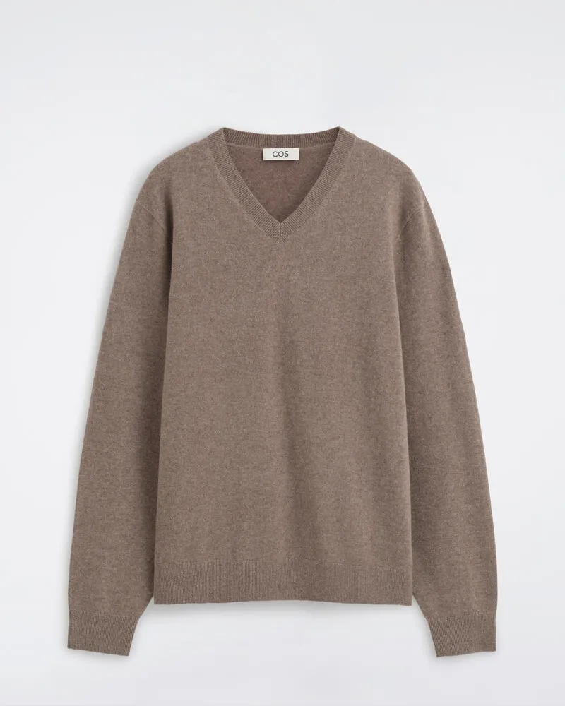 COS Pullover Aus Reinem Kaschmir Mit V-Ausschnitt Braun