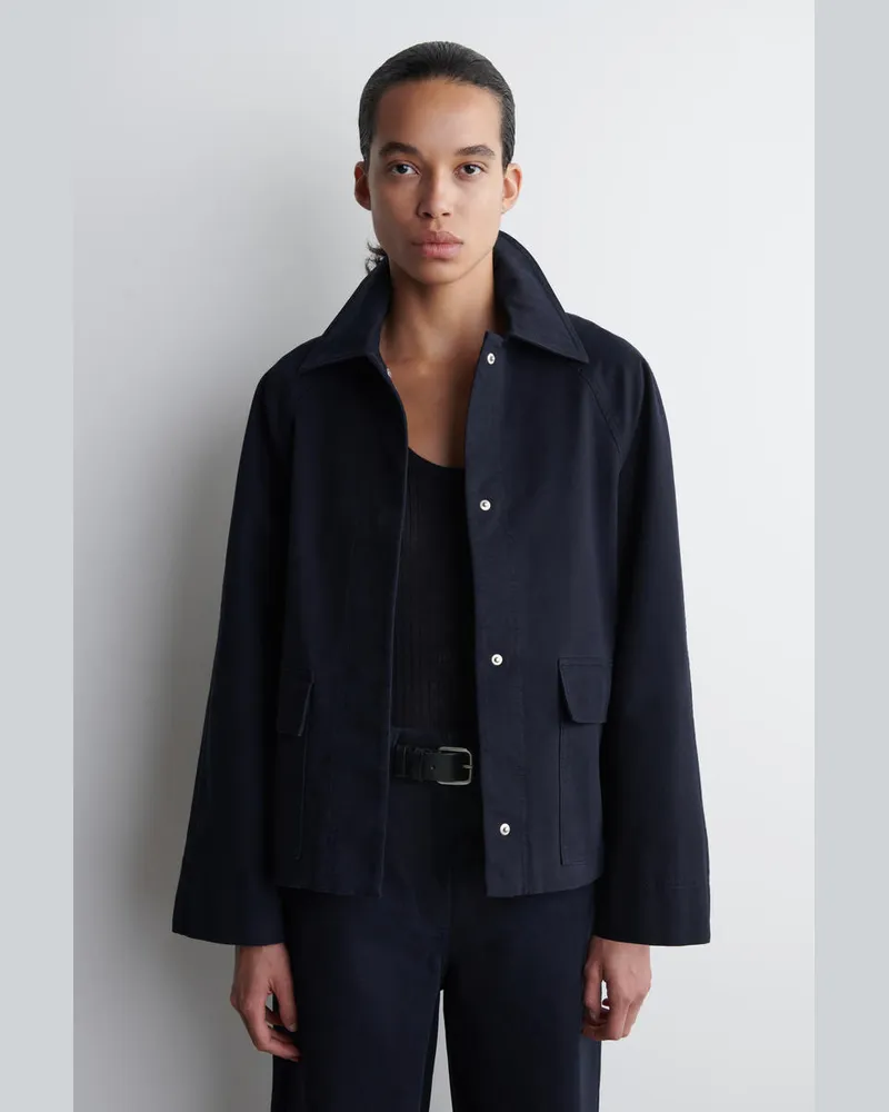 COS Utility-Jacke Aus Baumwolle Blau