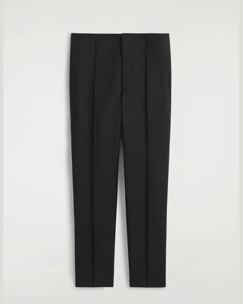 COS Schmal Geschnittene Wollhose Schwarz