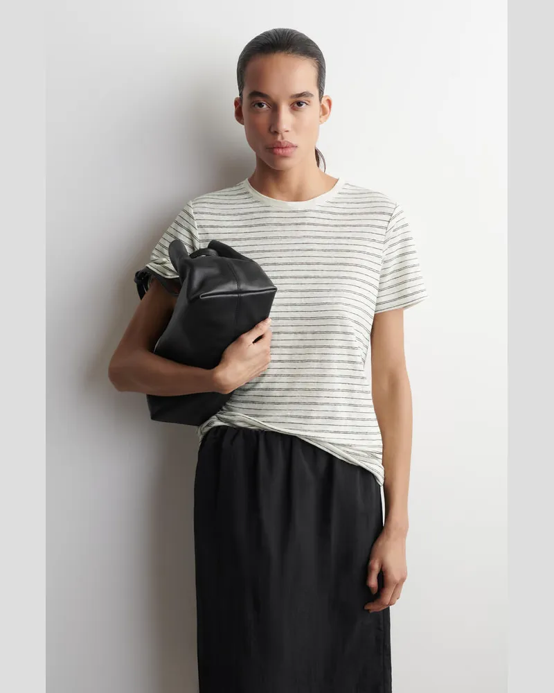 COS Hemd Aus Leinen Mit Rundhalsausschnitt Weiß