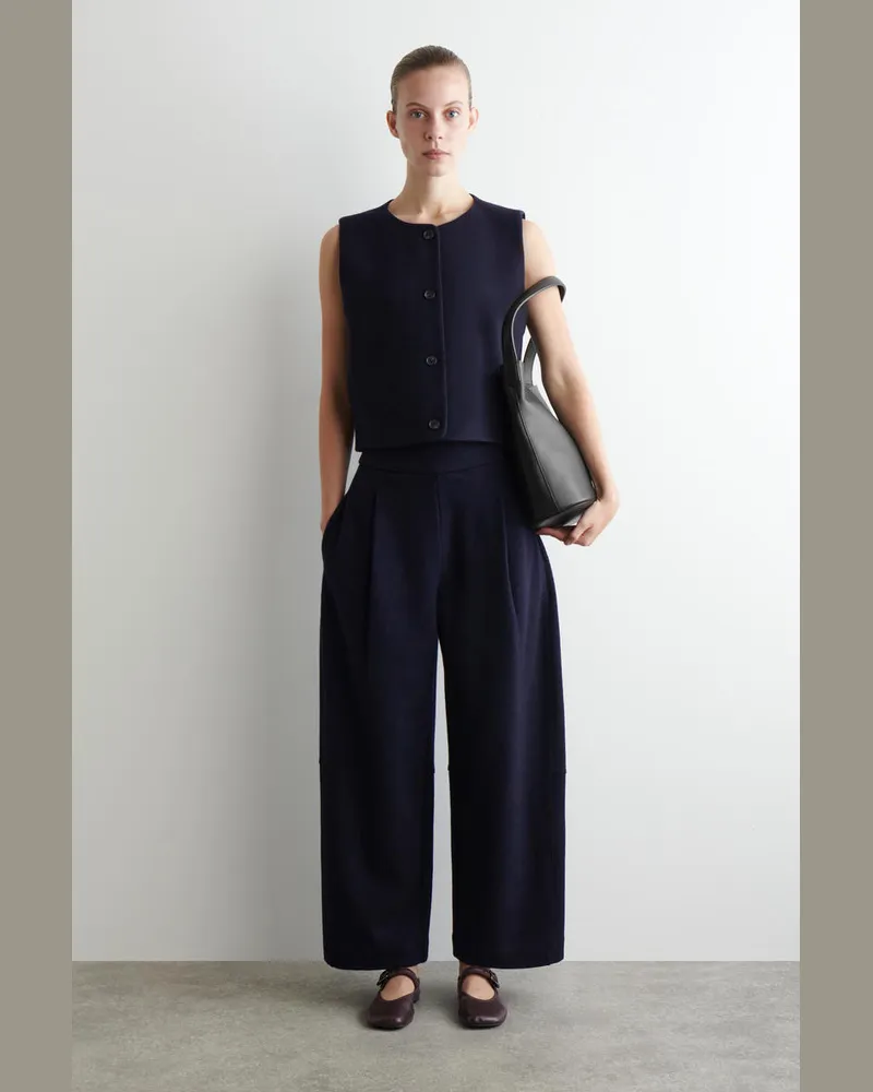 COS Hose Aus Kochwolle Mit Barrel-Bein Blau