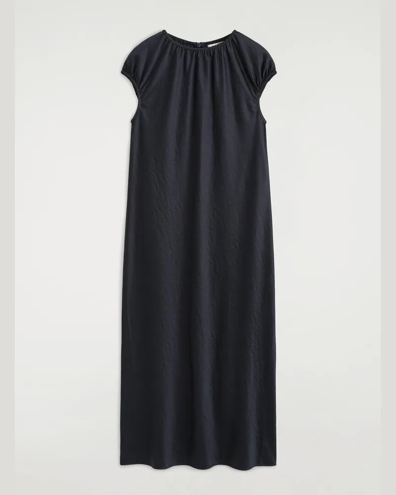 COS Midikleid Aus Satin Mit Raffungen Blau