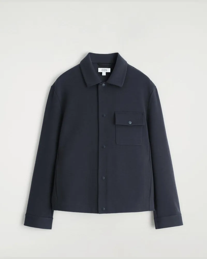 COS Hemdjacke Aus Jersey-Twill Blau