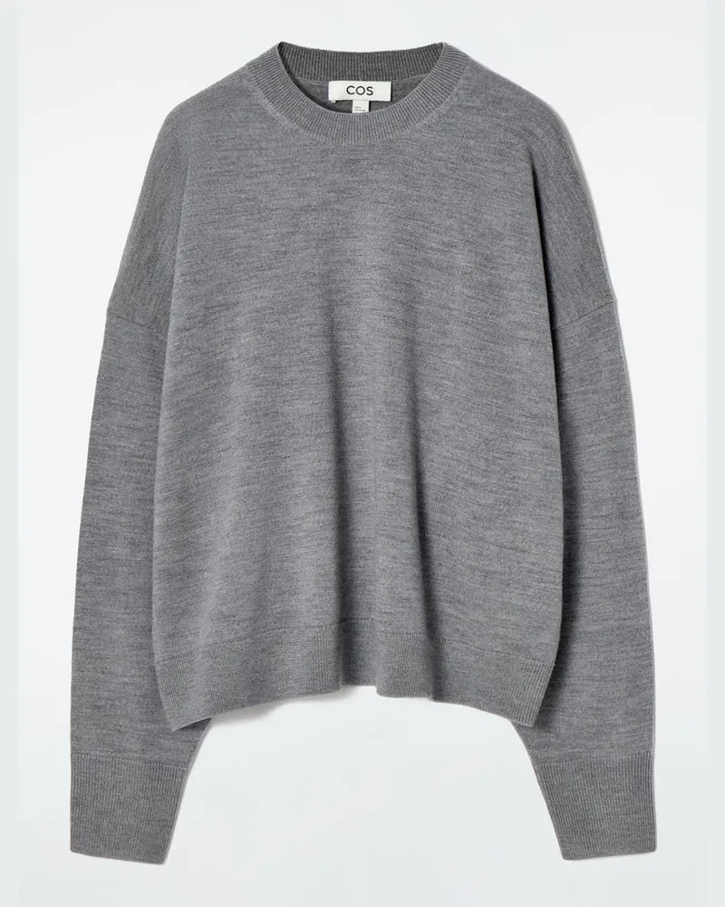 COS Pullover Aus Merinowolle Mit Rundhalsausschnitt Grau