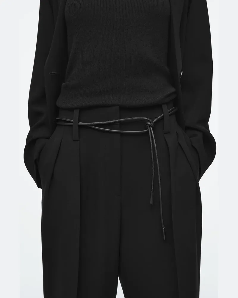 COS Ledergürtel In Kordeloptik Schwarz