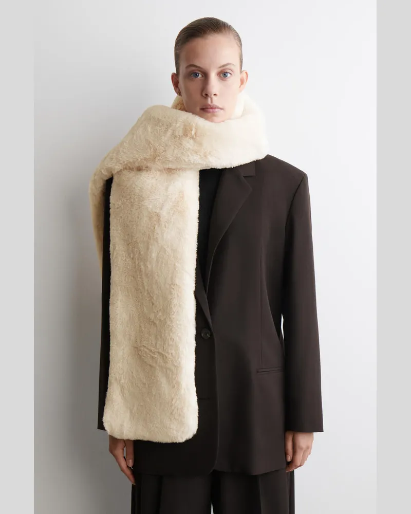 COS Schal Aus Fellimitat Beige