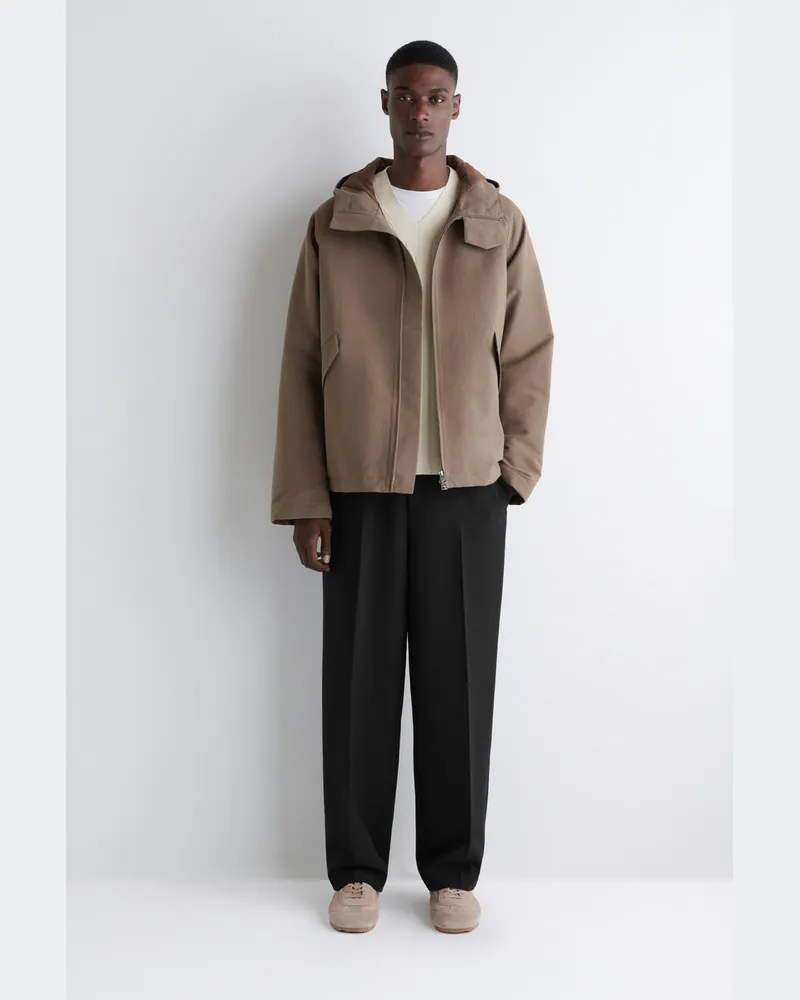 COS Kapuzenjacke Aus Technischer Baumwolle Braun