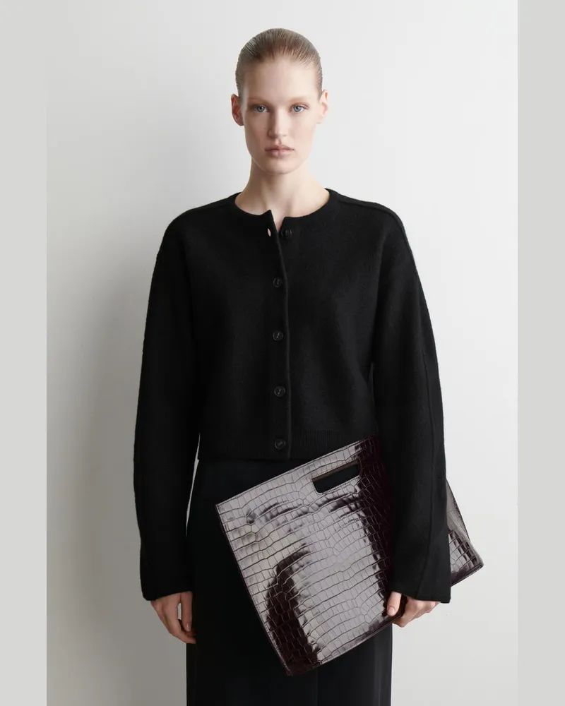 COS Strickjacke Aus Kochwolle Schwarz