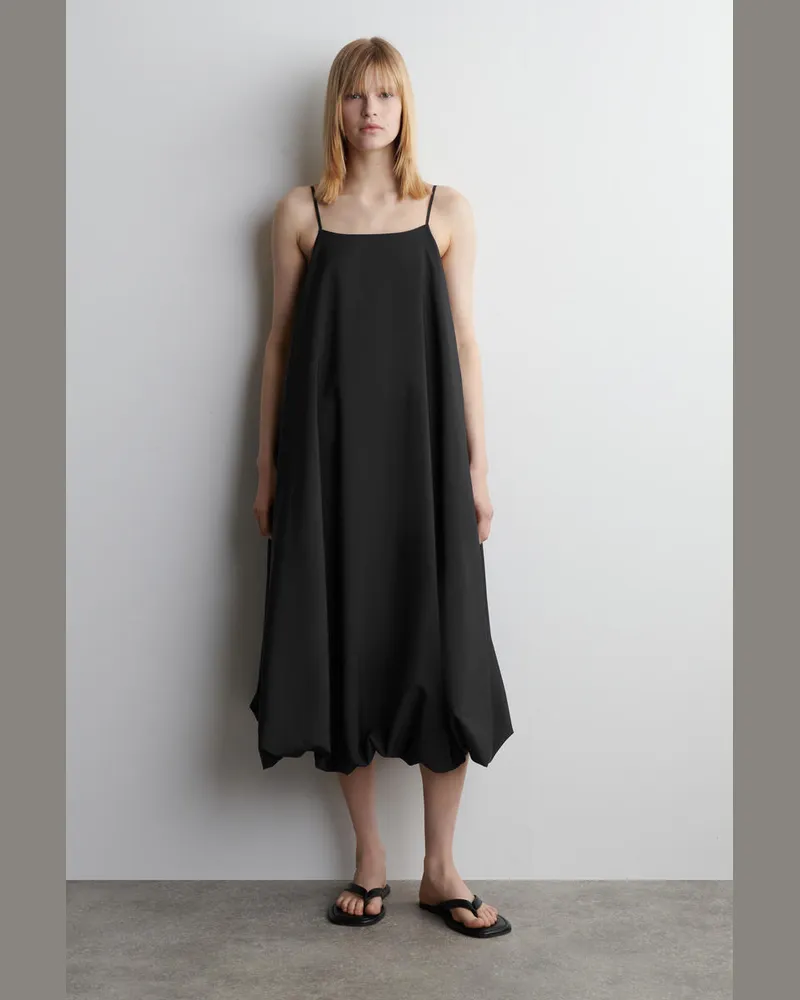 COS Midikleid Mit Bubble-Saum Schwarz