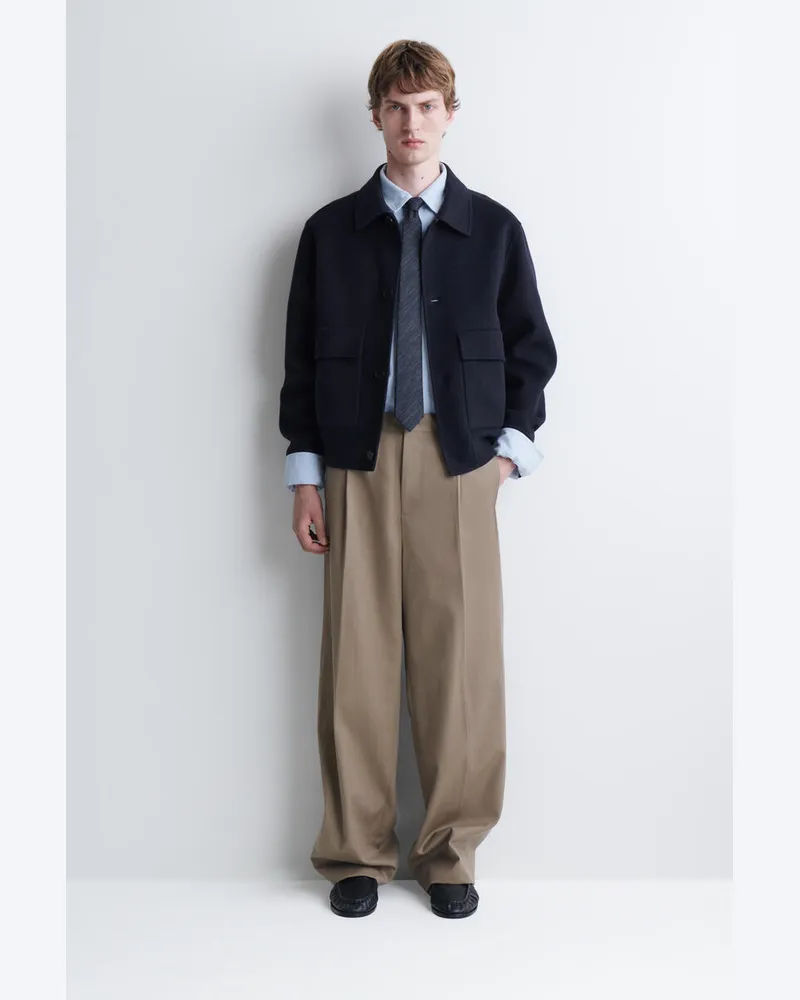 COS Krawatte Aus Seiden-Baumwoll-Mix Mit Denim-Effekt Blau