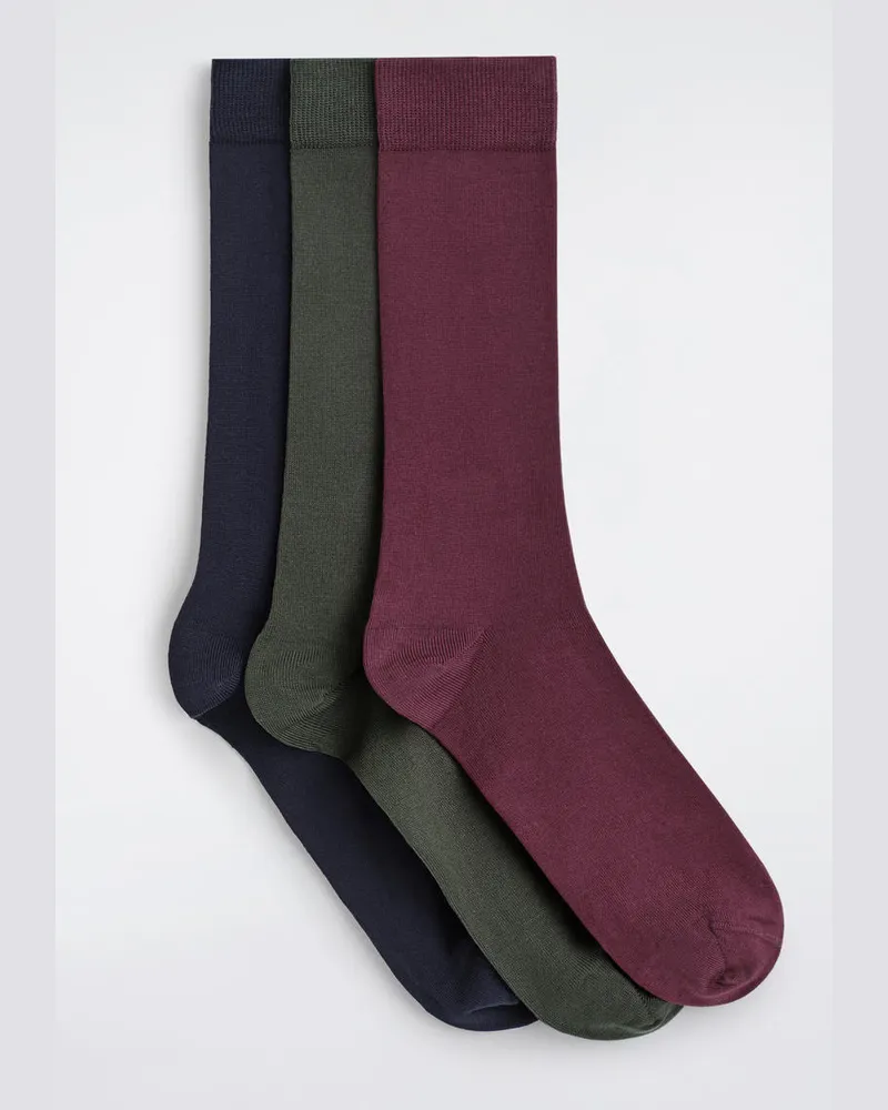 COS 3Er-Pack Mercerisierte Baumwollsocken Rot