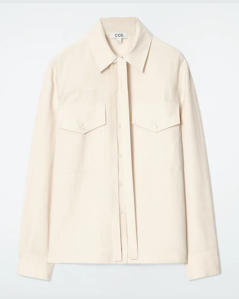 COS Hemd Mit Schaldetail Weiß