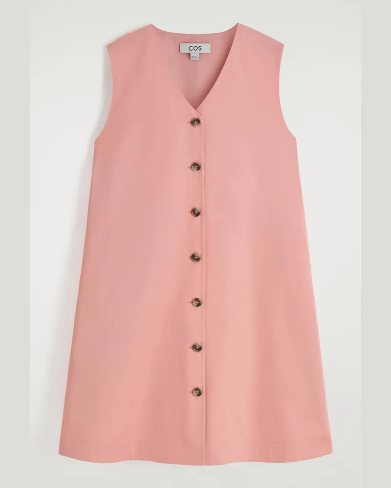 COS Minikleid Aus Pima-Biobaumwolle Mit Knöpfen Rosa