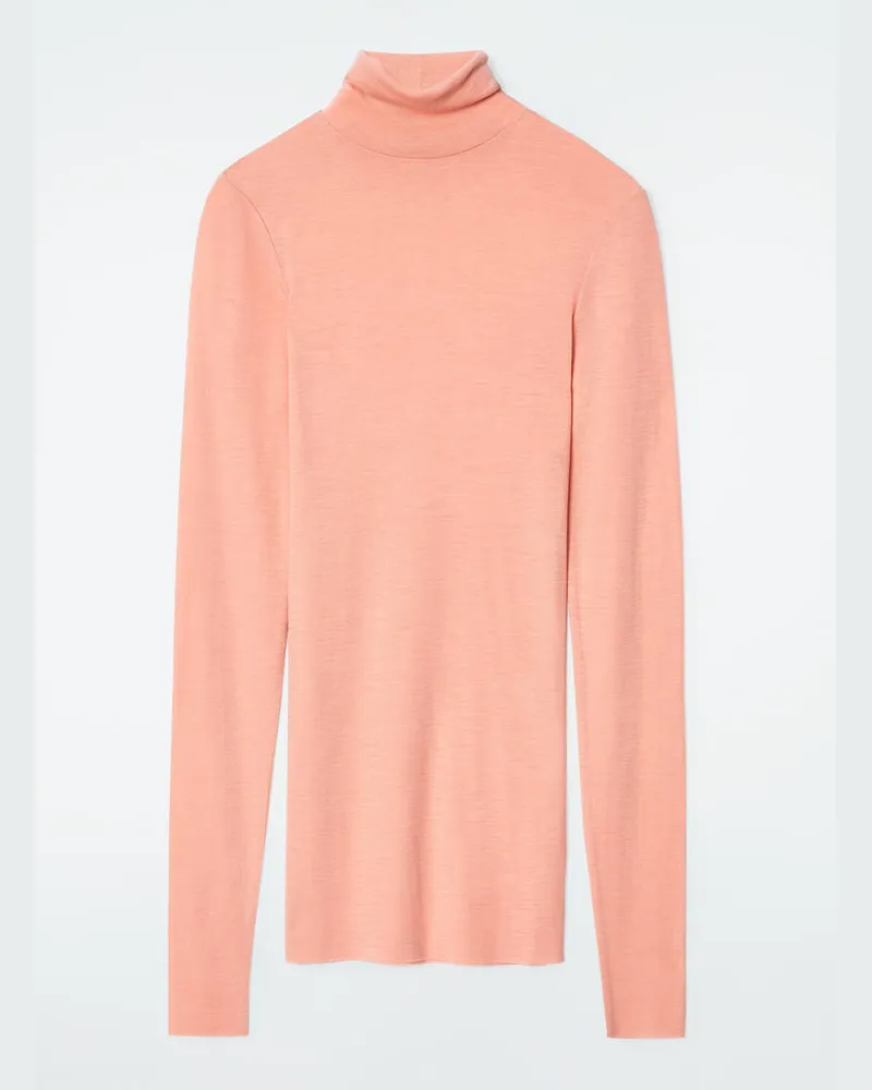 COS Rollkragenoberteil Aus Merinowolle Orange