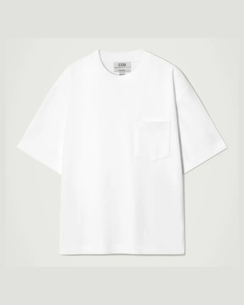 COS Gewichtiges Oversized-T-Shirt Aus Baumwolle Weiß