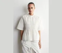 Bluse Aus Baumwolle Mit Raffungen