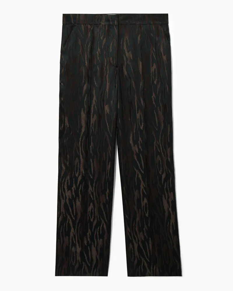 COS Hose Mit Zebra-Jacquardmuster Und Geradem Bein Braun