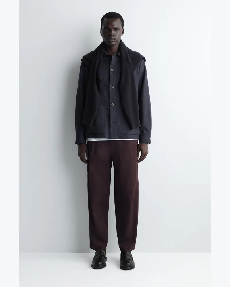 COS Verkürzte Baumwollhose Mit Geradem Bein Braun