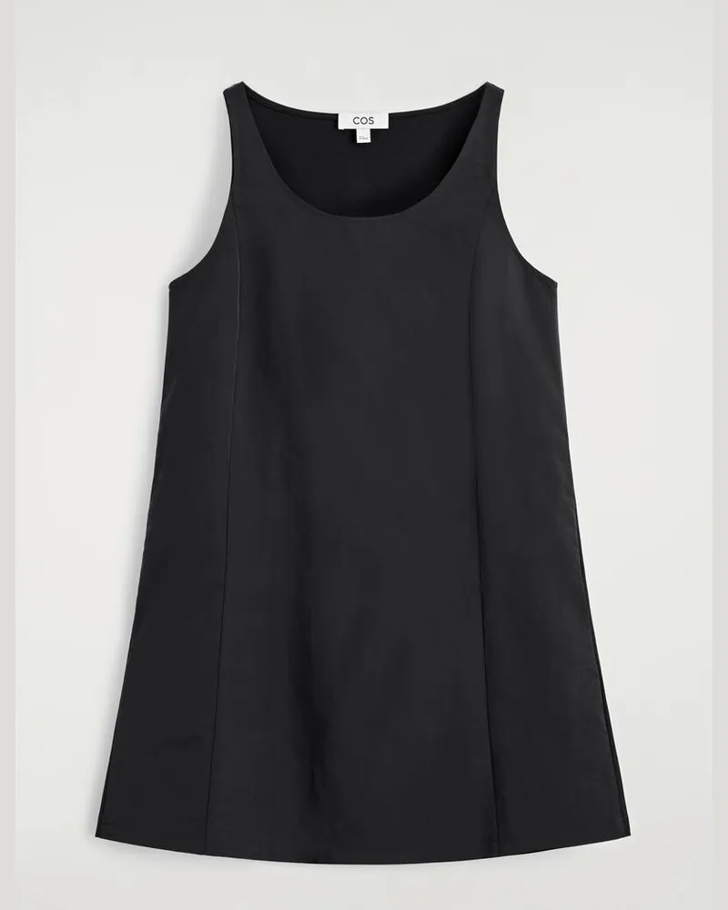 COS Jersey-Panelled Nylon Mini Dress Schwarz
