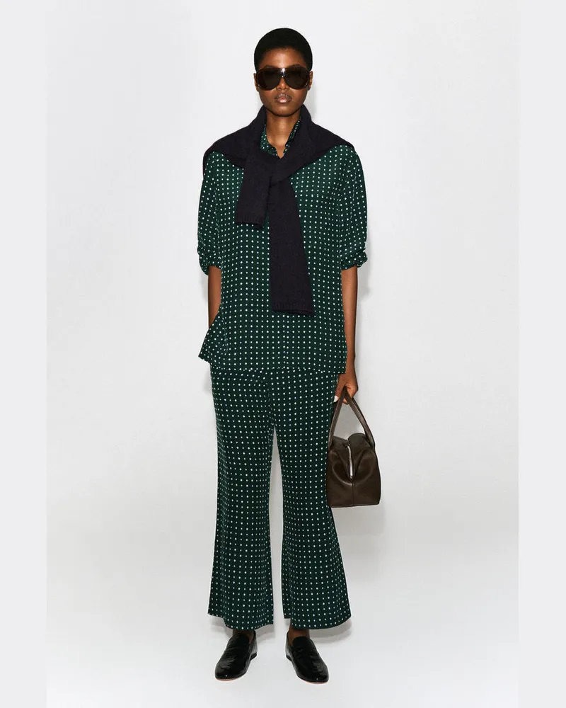 COS Verkürzte Hose Mit Geometrischem Print Grün