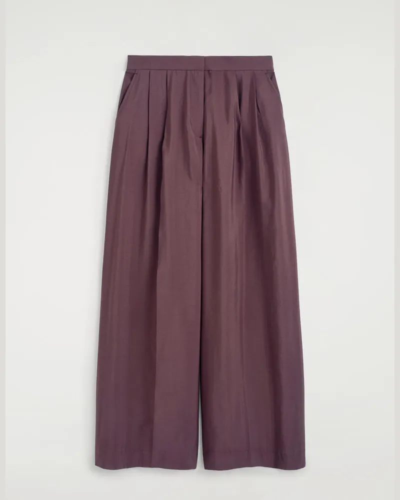 COS Hose Aus Modal Mit Weitem Bein Und Falten Rot