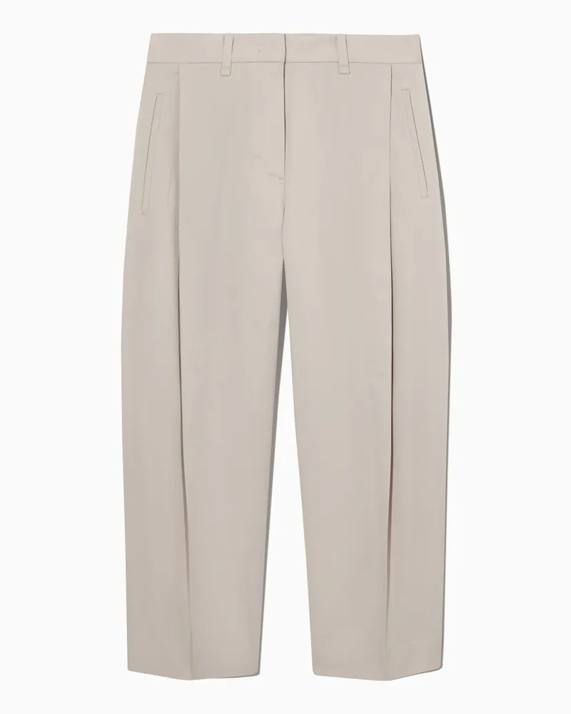 COS Chinohose Mit Falten Und Barrel-Bein Beige