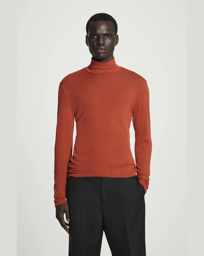 COS Schmales Rollkragenoberteil Aus Woll-Jersey Orange