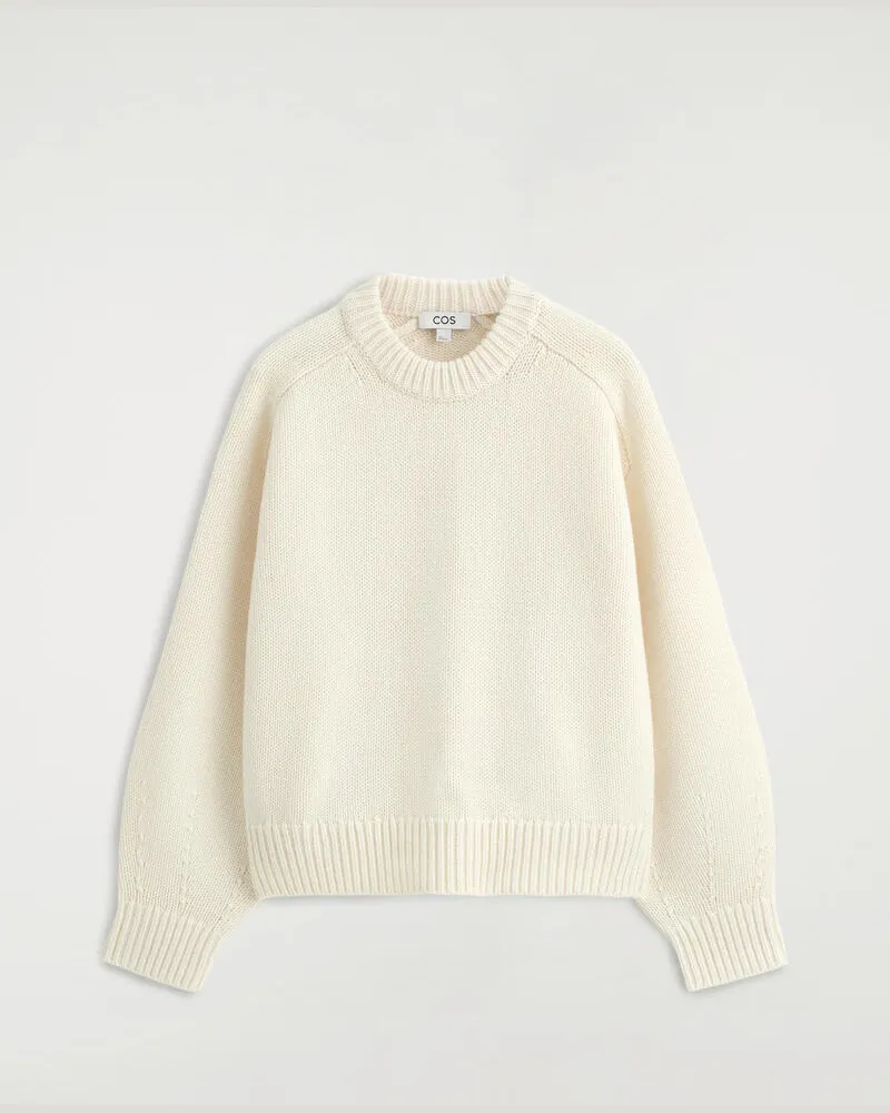 COS Wollpullover Mit Rundhalsausschnitt Beige