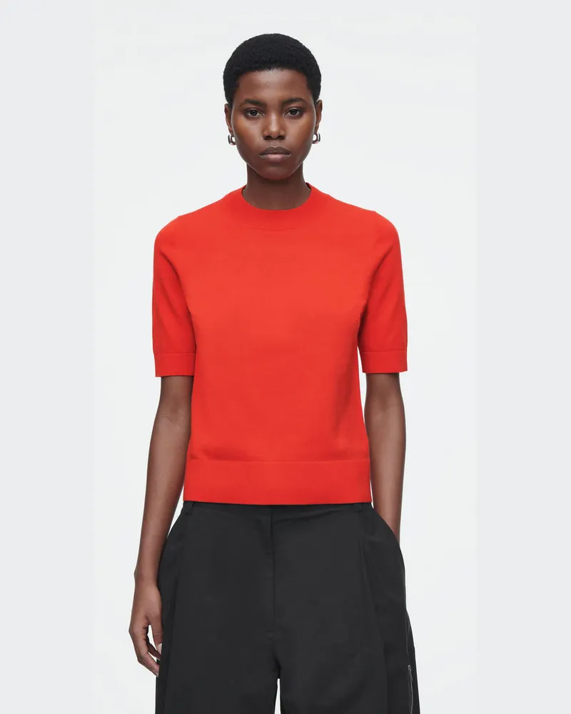 COS Gestricktes T-Shirt Mit Normaler Passform Orange