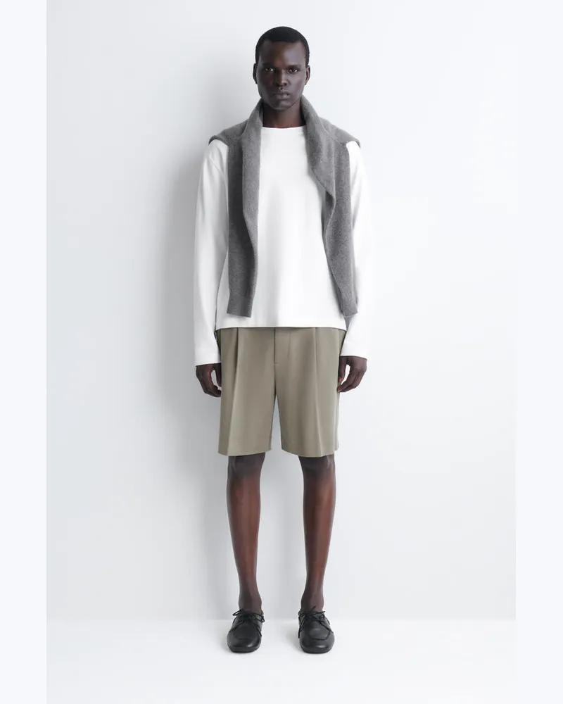 COS Elegante Shorts Aus Bondiertem Twill Grau
