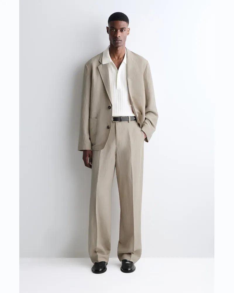 COS Lockere Leinenhose Mit Geradem Bein Beige