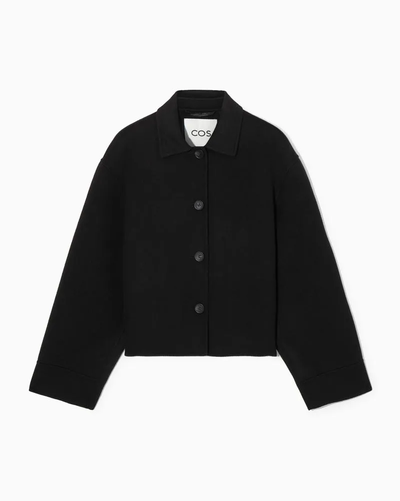 COS Kastenförmige Wolljacke Aus Doubleface-Material Schwarz