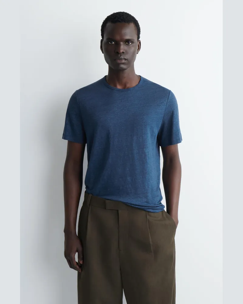 COS T-Shirt Aus Leinen-Jersey Blau