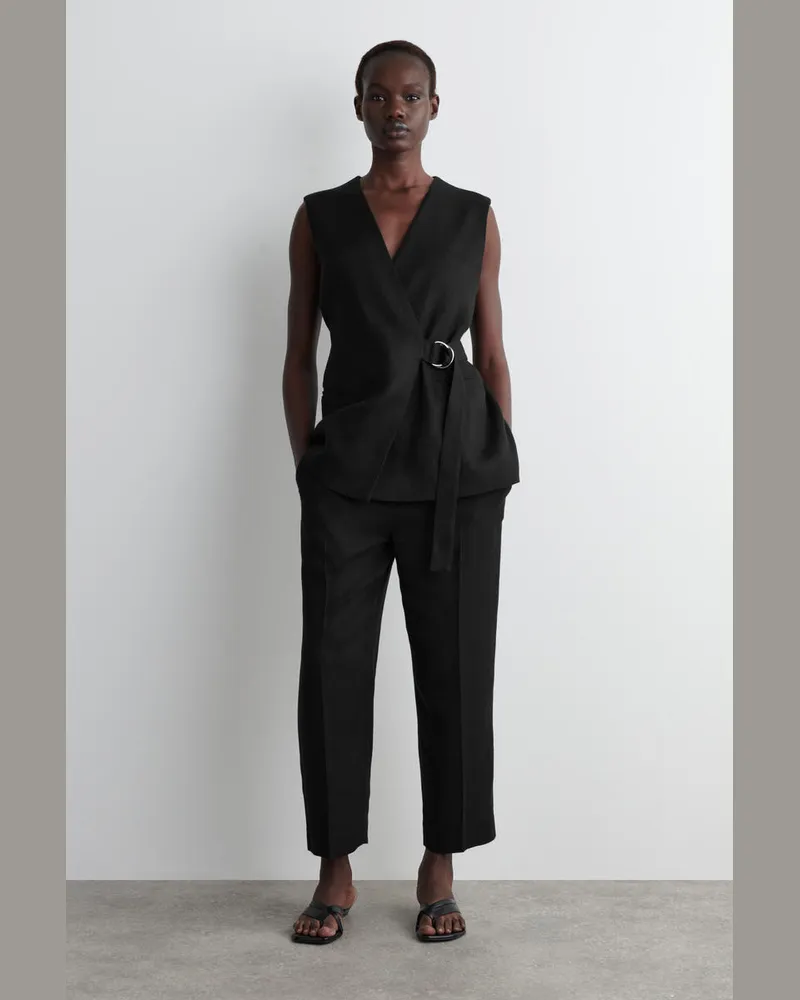 COS Cropped Tailored Trousers Schwarz