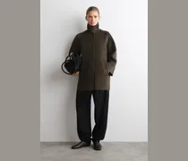 Kurzmantel Aus Doubleface-Wolle Mit Trichterkragen