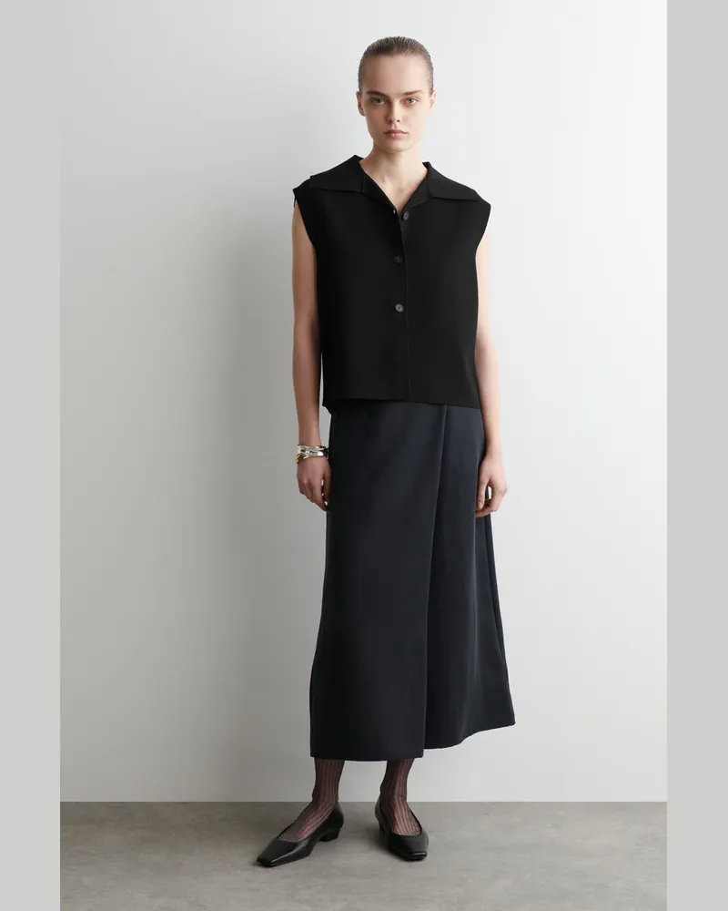 COS Gerippte Transparente Kniestrümpfe Aus Lurex Schwarz