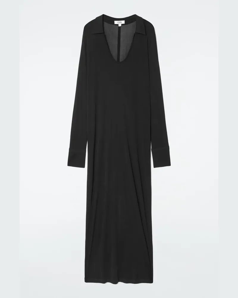COS Polo-Maxikleid Mit Tiefem Ausschnitt Schwarz