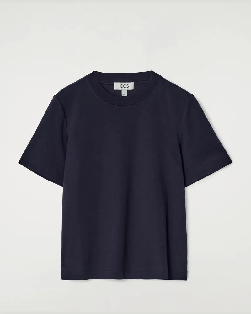 COS Schlichtes T-Shirt Mit Normaler Passform Blau