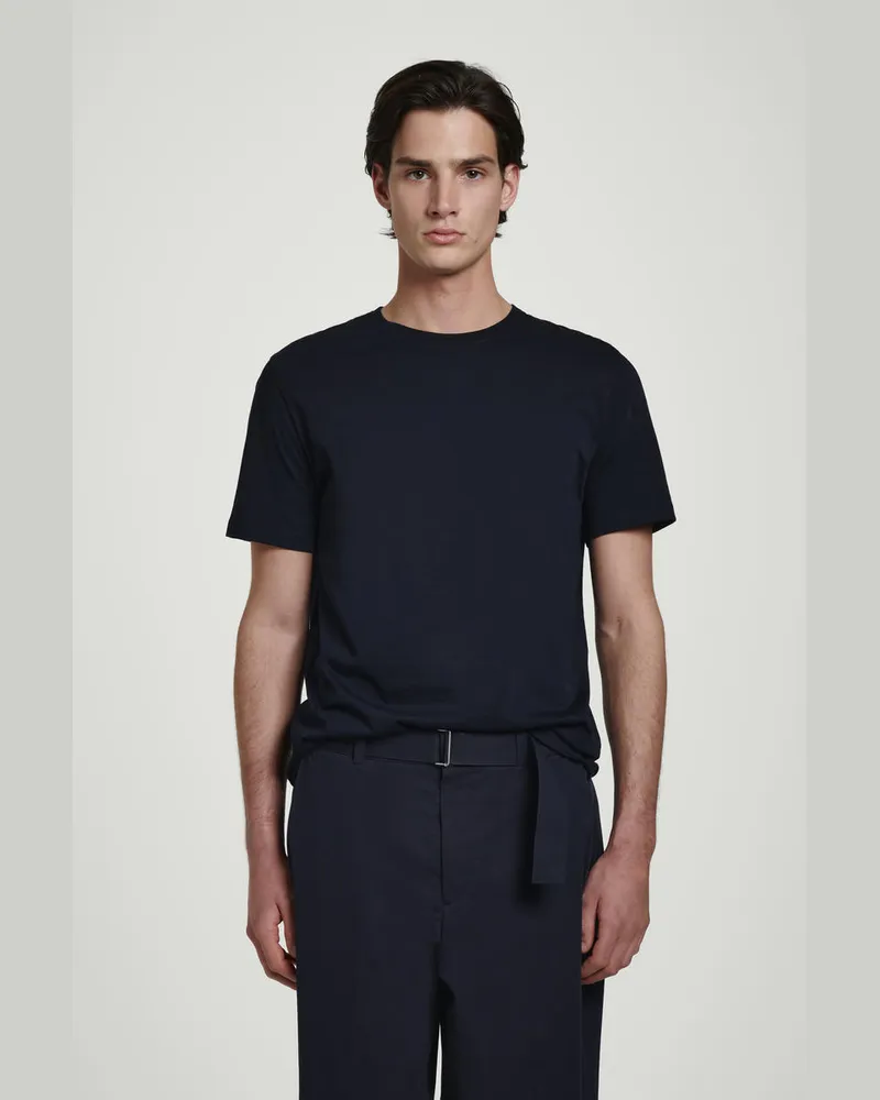 COS Baumwoll-T-Shirt Mit Rundhalsausschnitt Blau