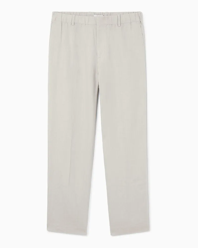 COS Leinenhose Mit Geradem Bein Und Elastischem Bund Grau